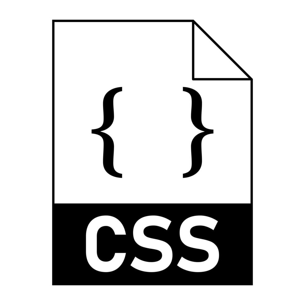 design plano moderno de ícone de arquivo css para web vetor