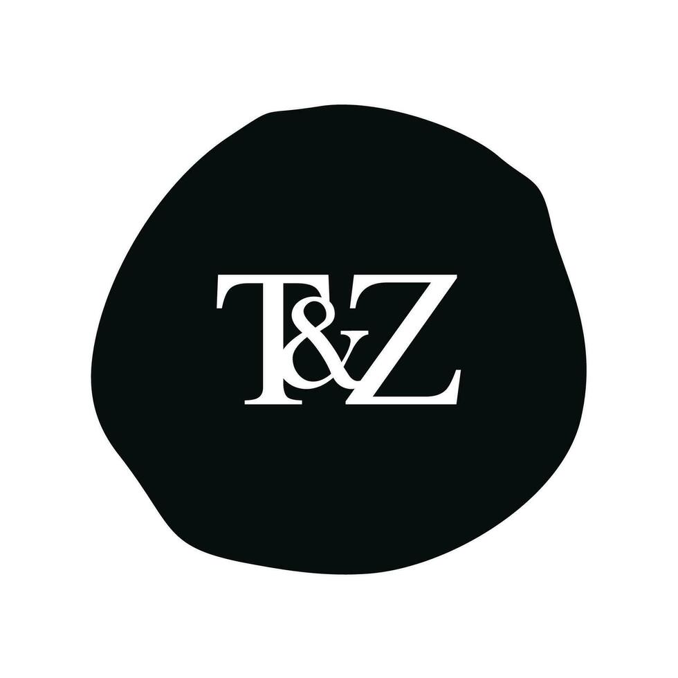 tz inicial logotipo carta escova monograma empresa vetor