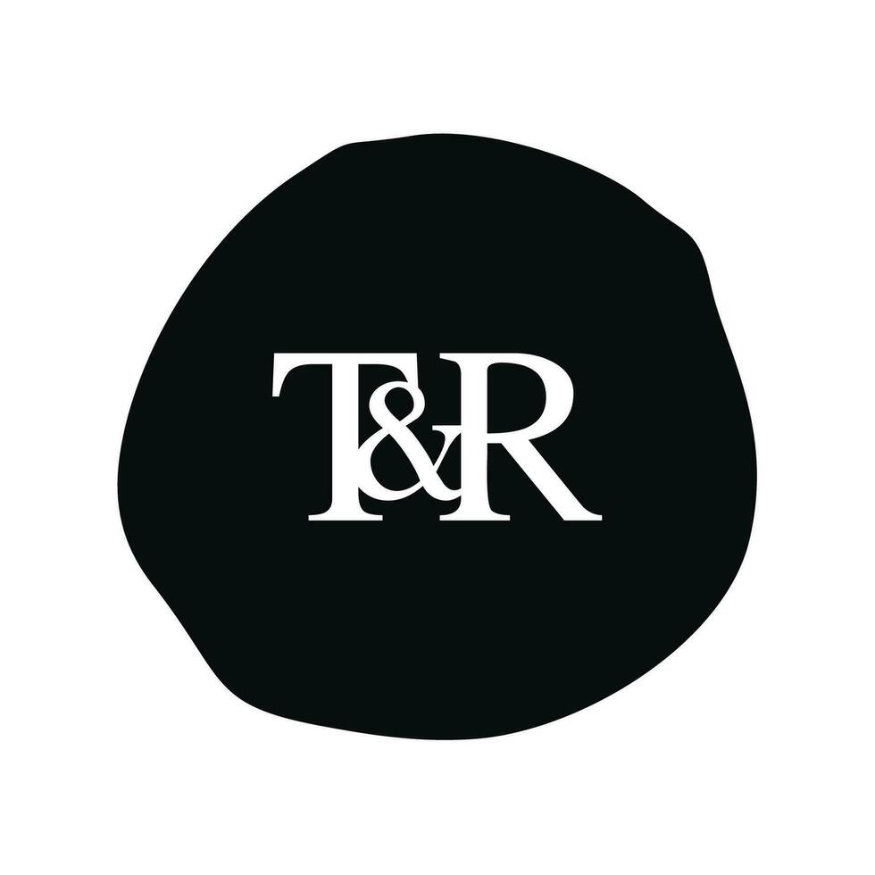 tr inicial logotipo carta escova monograma empresa vetor