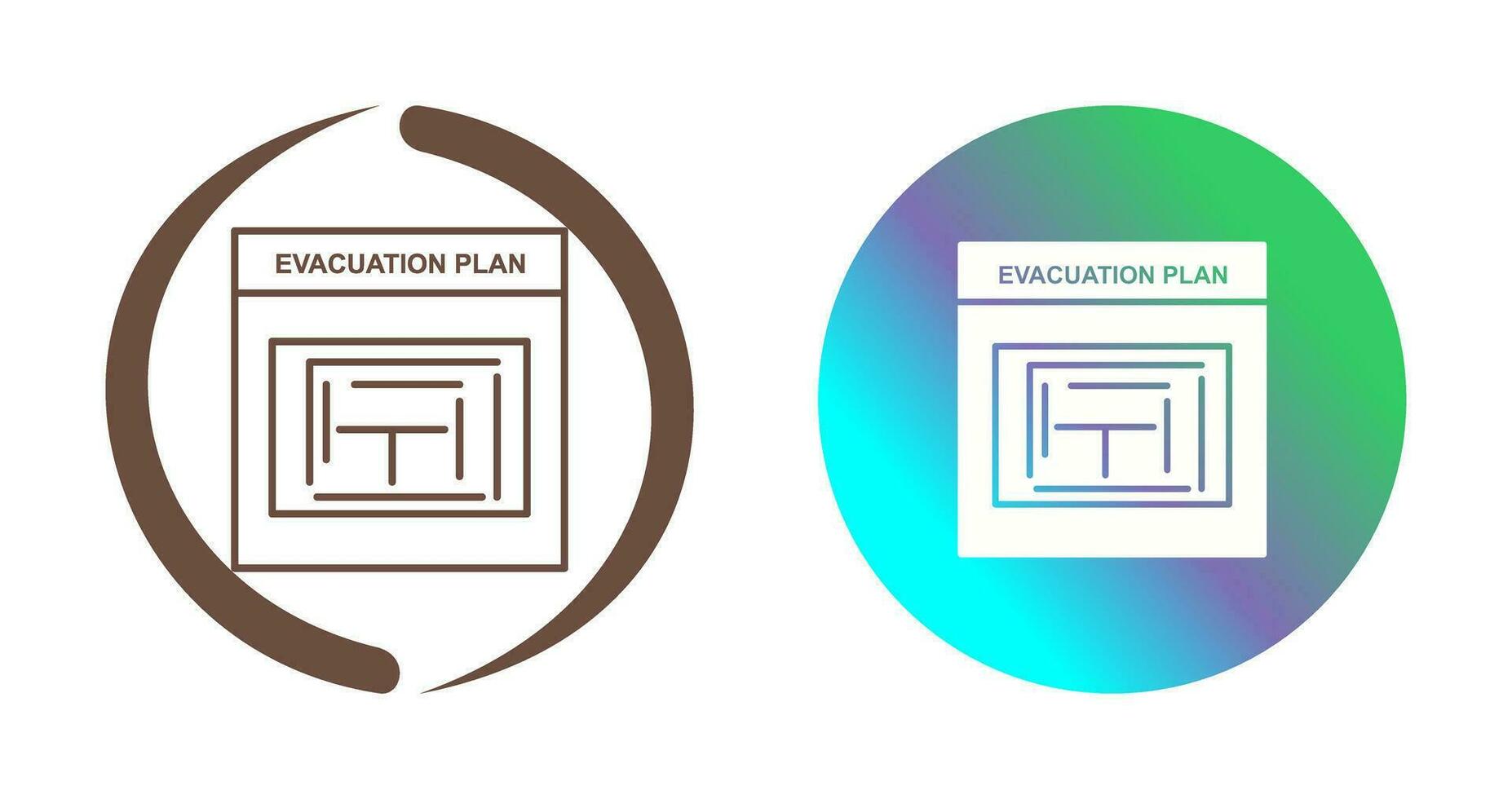 ícone de vetor de plano de evacuação