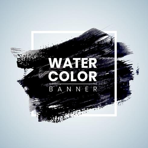 Design de Banner preto aquarela vetor