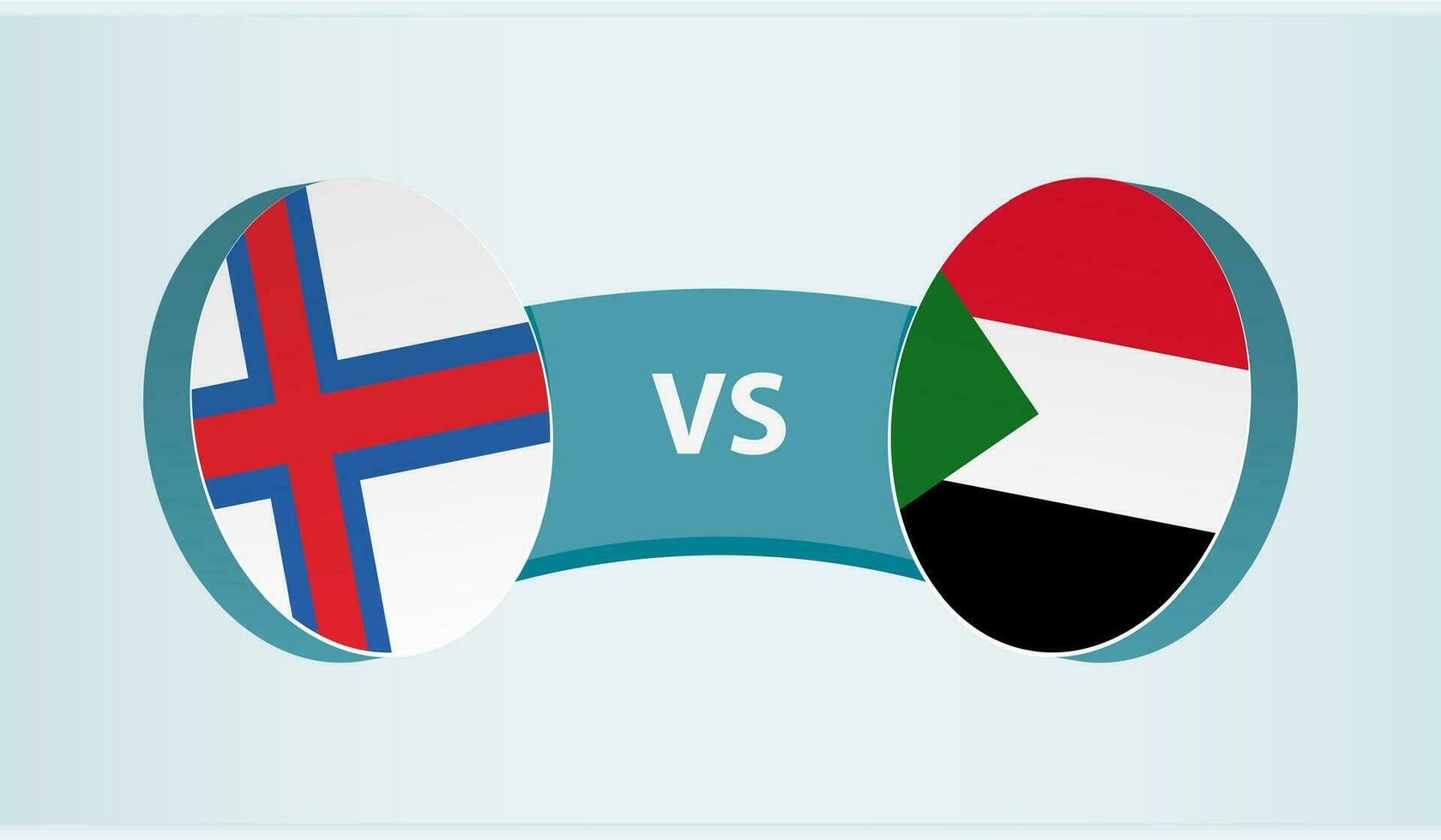 faroé ilhas versus Sudão, equipe Esportes concorrência conceito. vetor