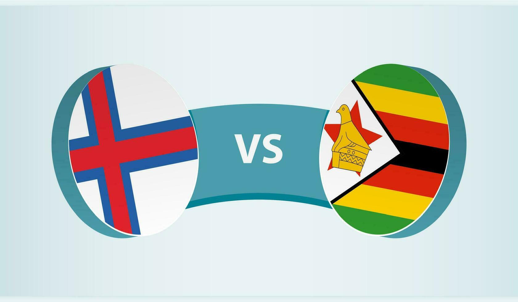 faroé ilhas versus Zimbábue, equipe Esportes concorrência conceito. vetor