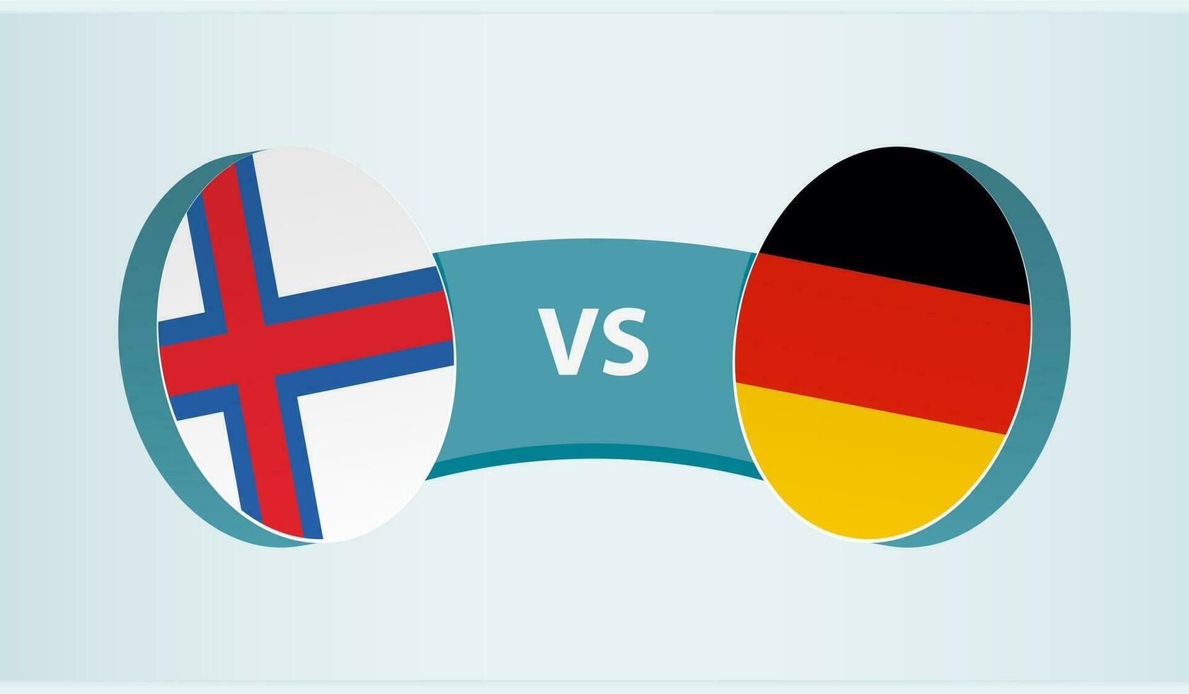 faroé ilhas versus Alemanha, equipe Esportes concorrência conceito. vetor