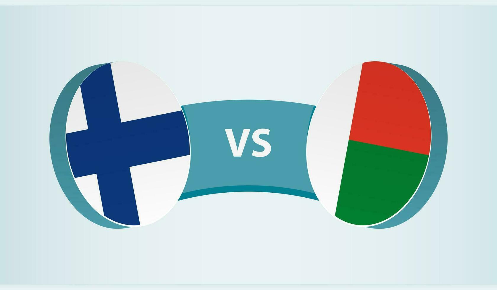 Finlândia versus Madagáscar, equipe Esportes concorrência conceito. vetor