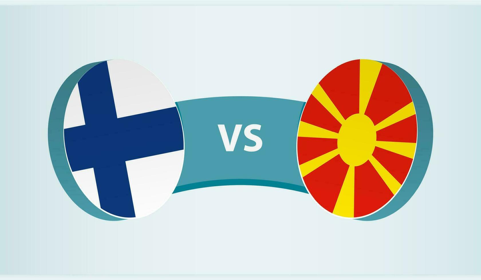 Finlândia versus macedônia, equipe Esportes concorrência conceito. vetor