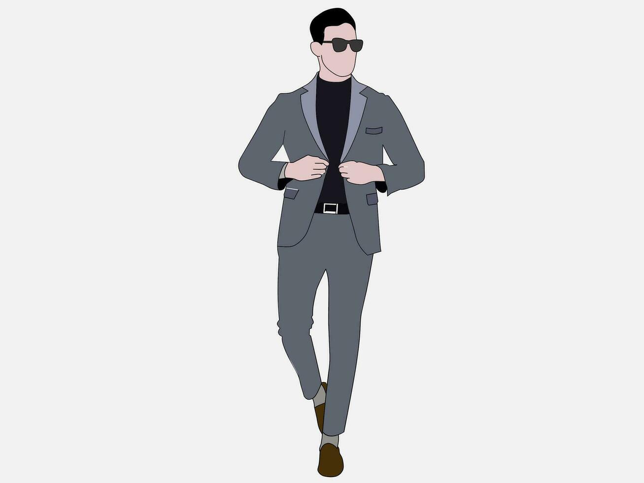 vetor do masculino moda vestindo oculos de sol com branco fundo. moda estilo temático ilustrações.