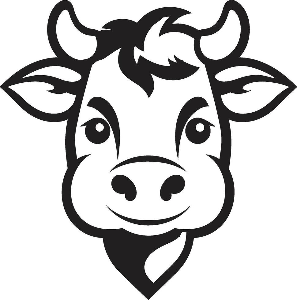 laticínios vaca vetor logotipo Projeto dentro Preto Preto vetor laticínios vaca logotipo ícone para adobe estoque