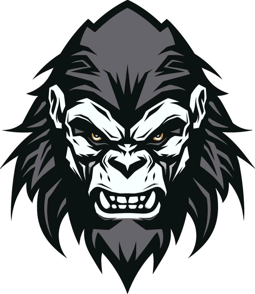 minimalista rei do a selva gorila logotipo icônico naturezas monarca recortado macaco vetor