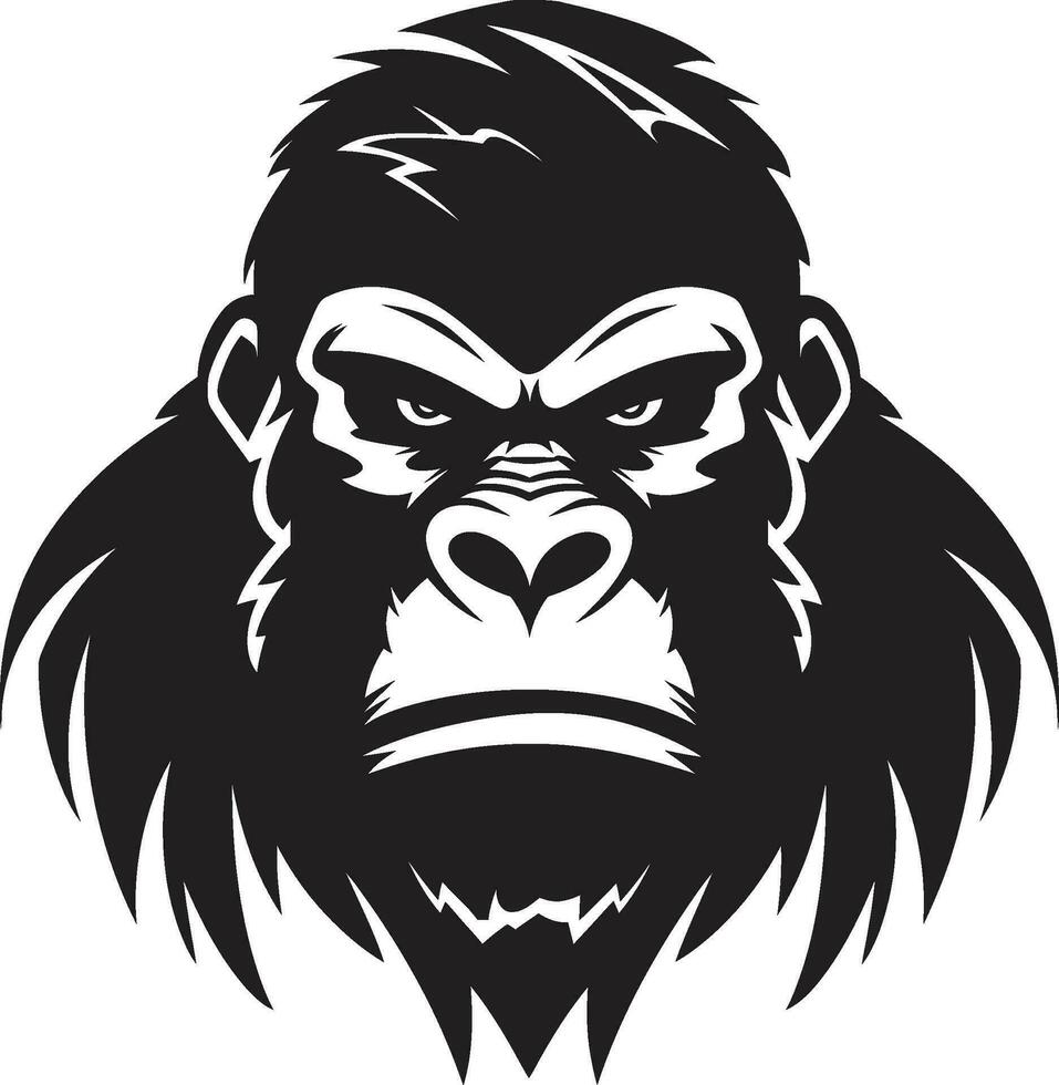 gorila majestade dentro Preto e cinzento vetor Projeto arte do a macaco recortado emblema