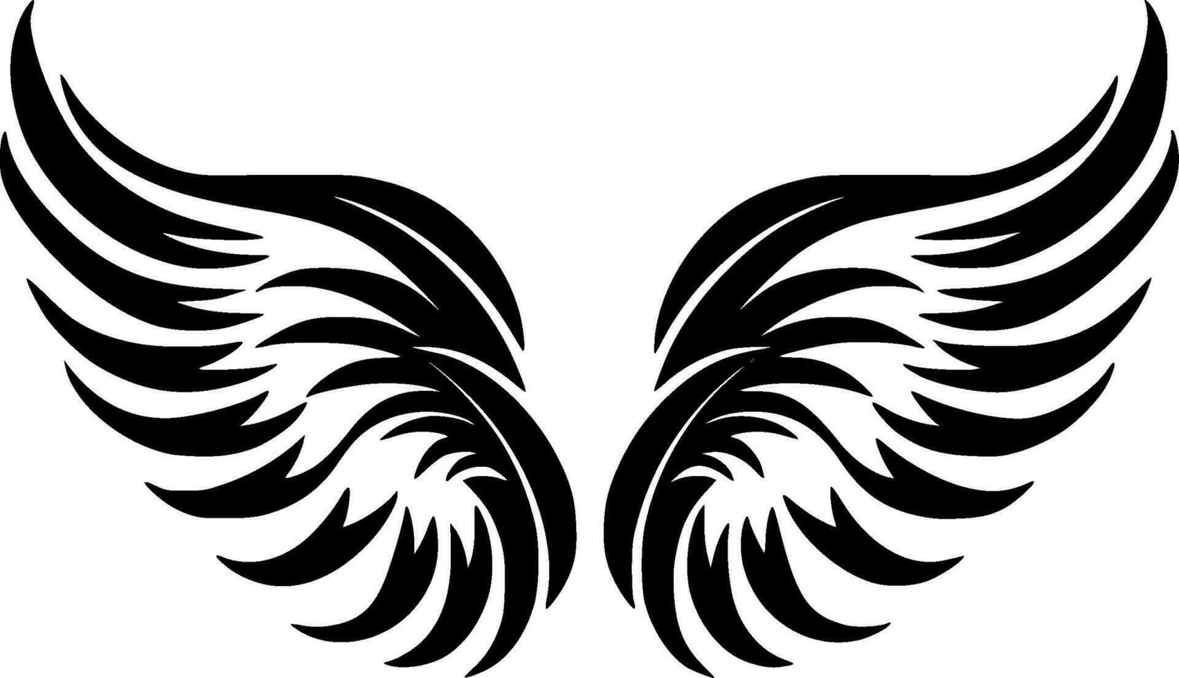 anjo asas minimalista e simples silhueta - vetor ilustração