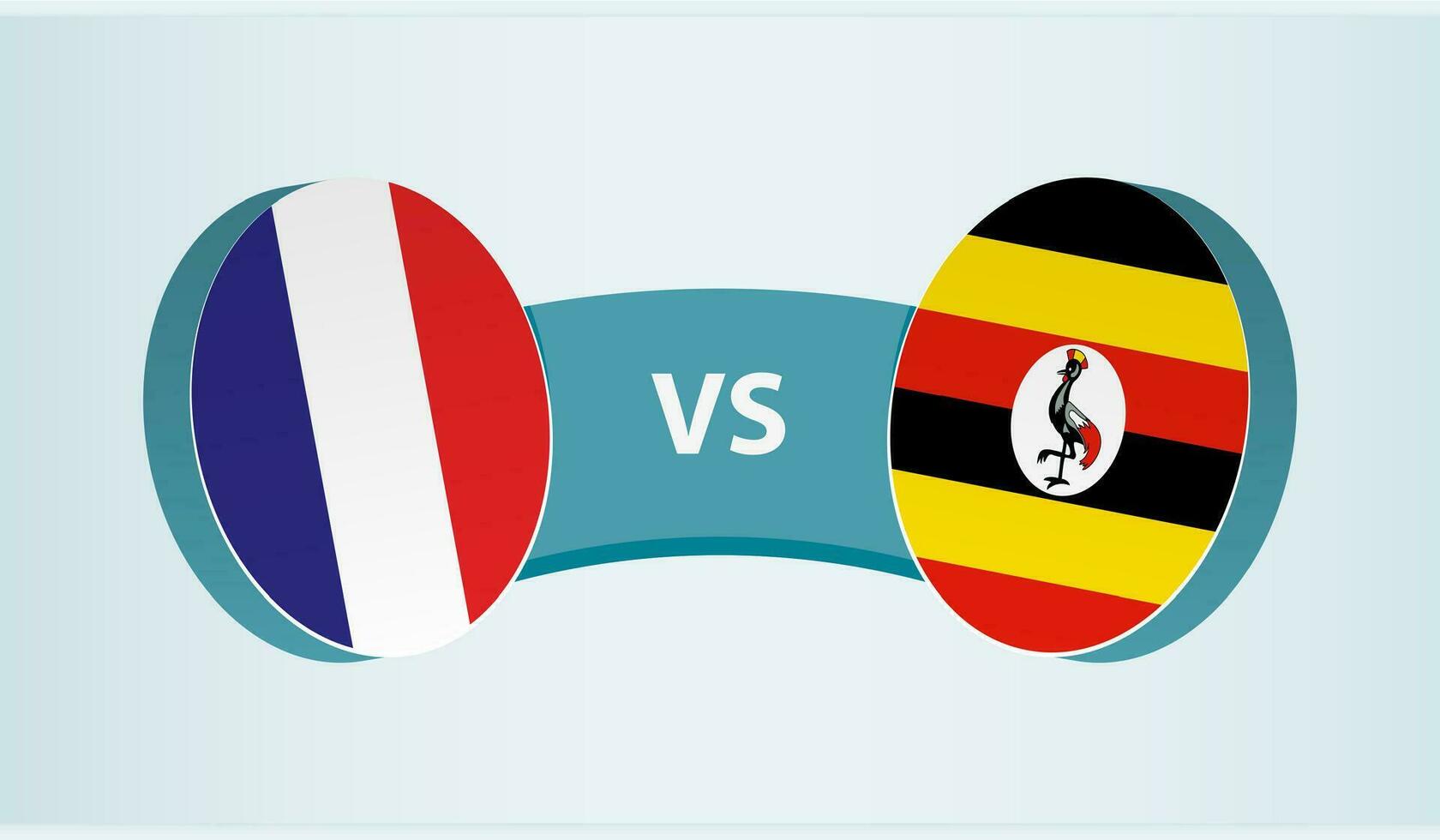 França versus Uganda, equipe Esportes concorrência conceito. vetor