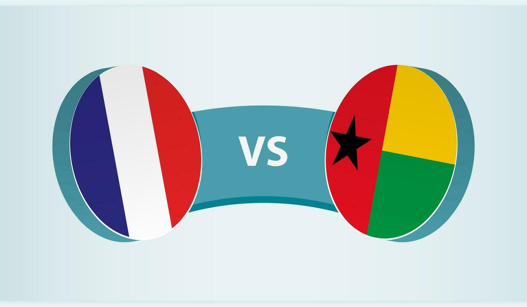 França versus guiné-bissau, equipe Esportes concorrência conceito. vetor