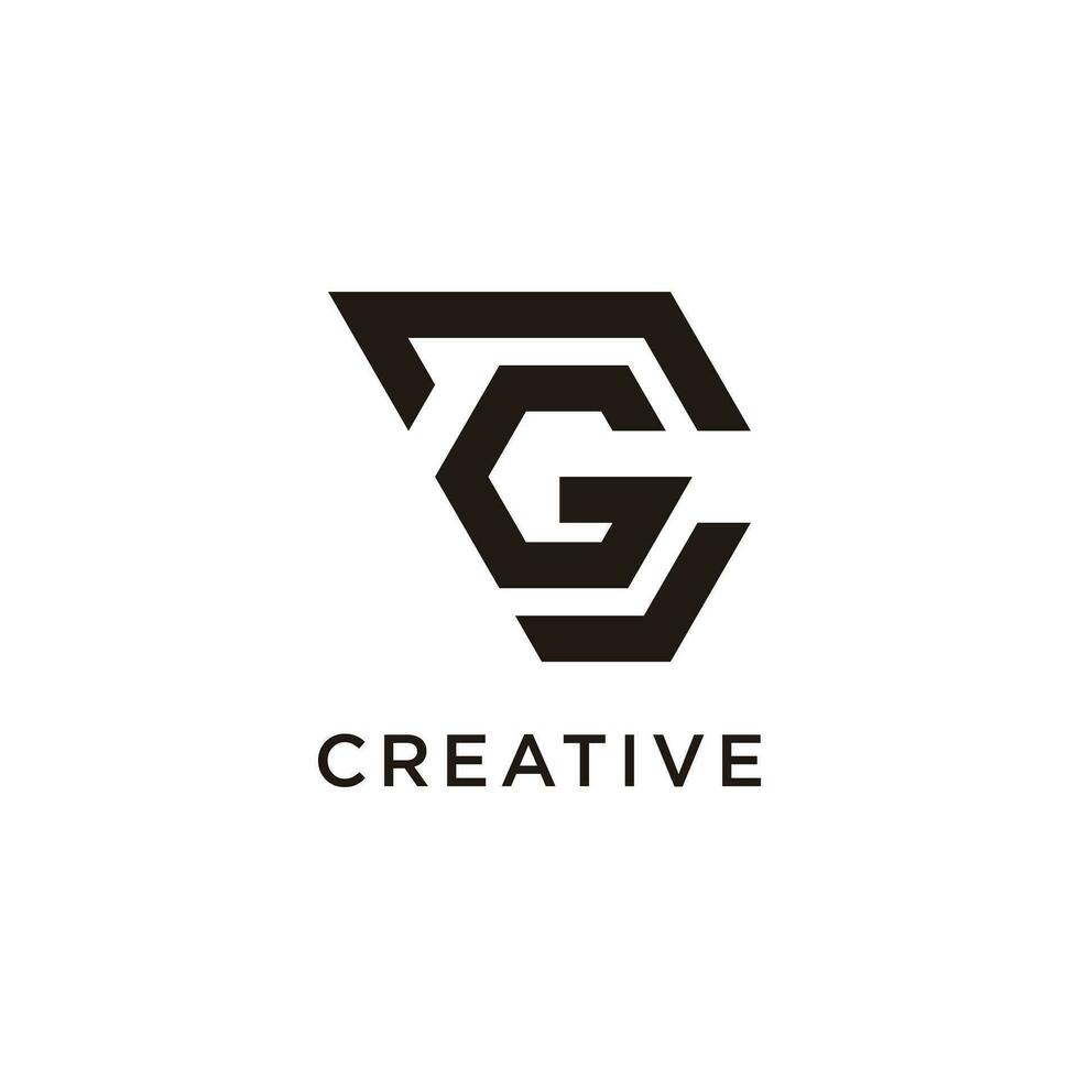 carta CG moderno inicial criativo monograma tipografia logotipo vetor
