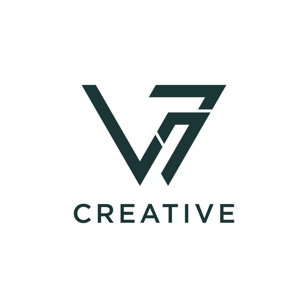 carta vf moderno inicial criativo monograma tipografia logotipo vetor