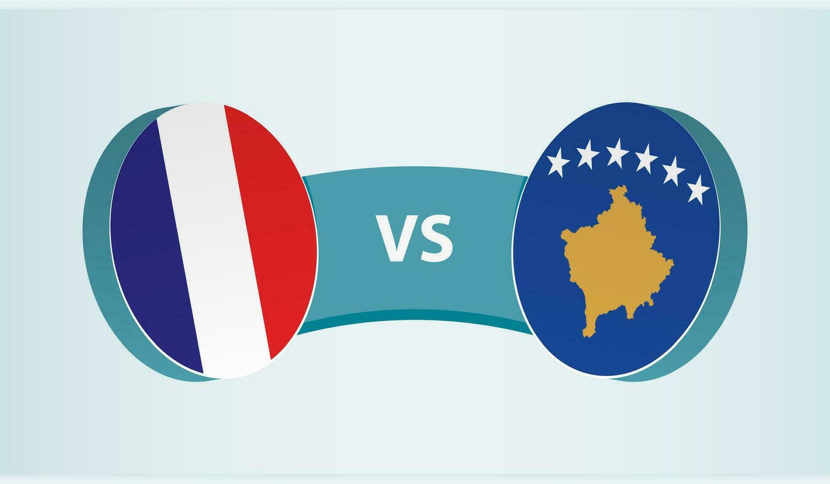 França versus Kosovo, equipe Esportes concorrência conceito. vetor