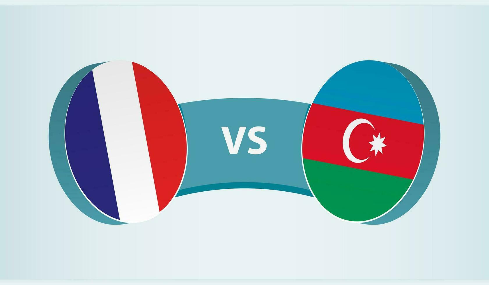 França versus Azerbaijão, equipe Esportes concorrência conceito. vetor