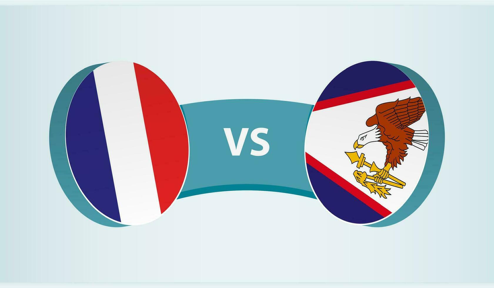 França versus americano samoa, equipe Esportes concorrência conceito. vetor