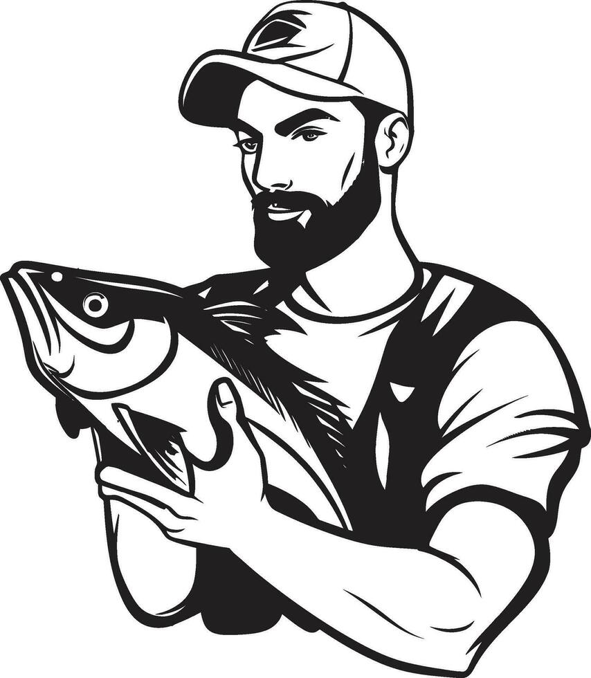 pescador logotipo com caligráfico Fonte uma símbolo do luxo e sofisticação pescador logotipo com serifa Fonte uma símbolo do tradição e Confiar em vetor