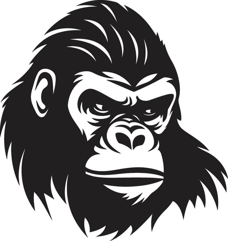 régio naturezas majestade Preto gorila emblema elegante gorila silhueta icônico arte vetor