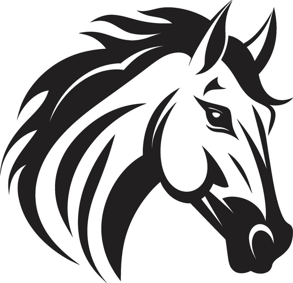 elegância do liberdade Preto cavalo silhueta nobre cavalo emblema monocromático símbolo vetor