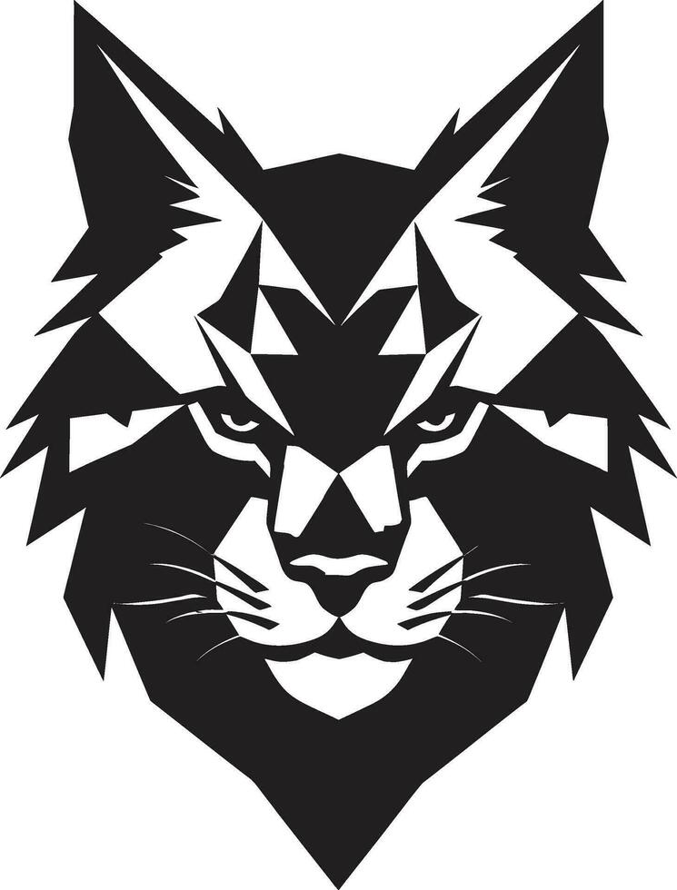 elegante gato selvagem perfil minimalista logotipo lince majestade dentro Preto logotipo ícone vetor