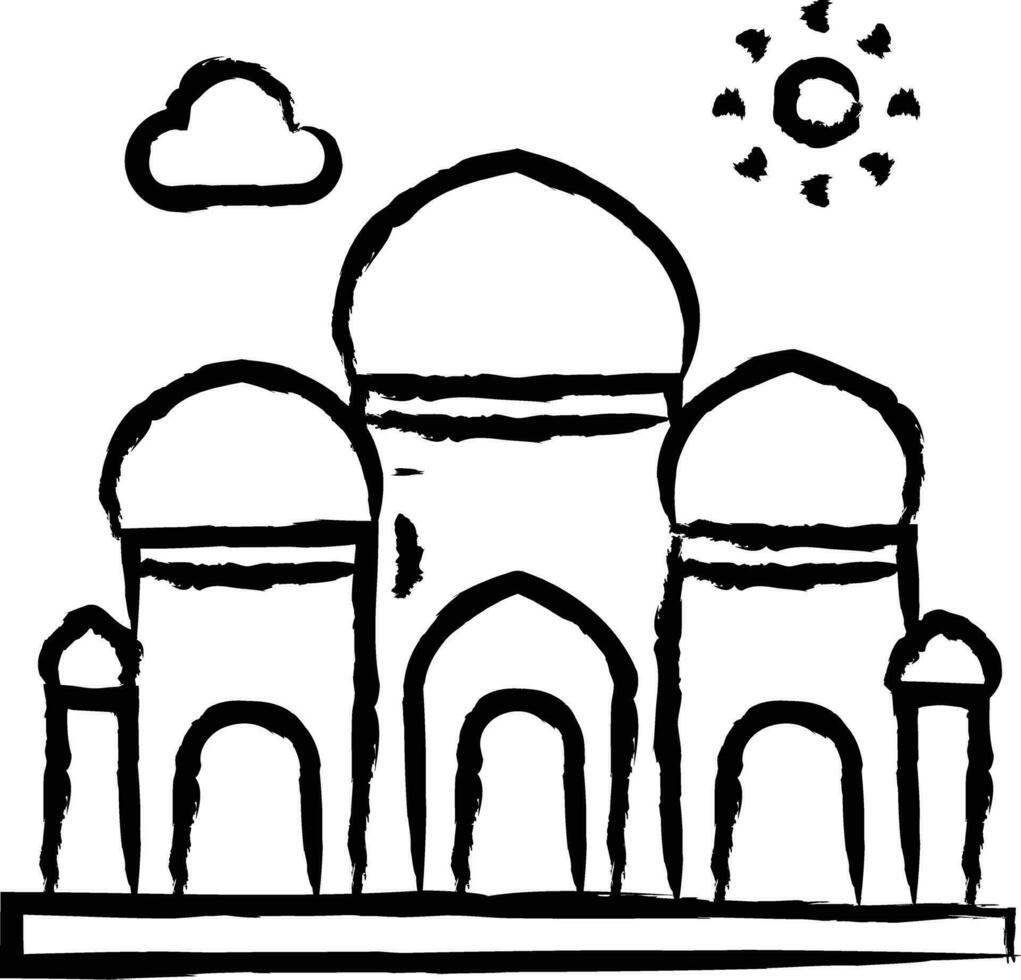 mesquita mão desenhado vetor ilustração