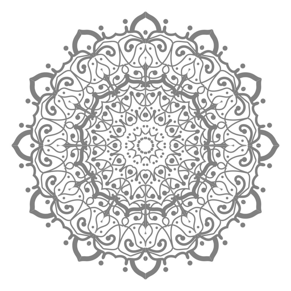 padrão circular em forma de mandala com flor para henna vetor