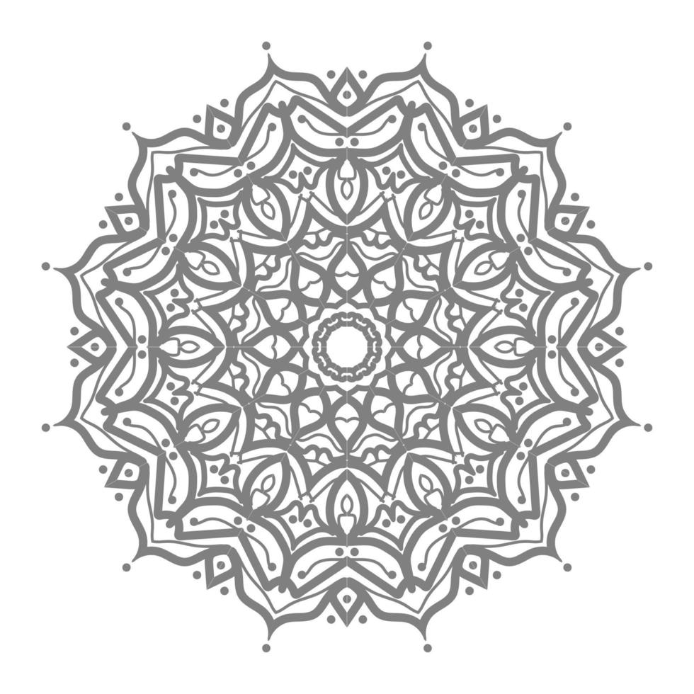 padrão circular em forma de mandala com flor para henna vetor