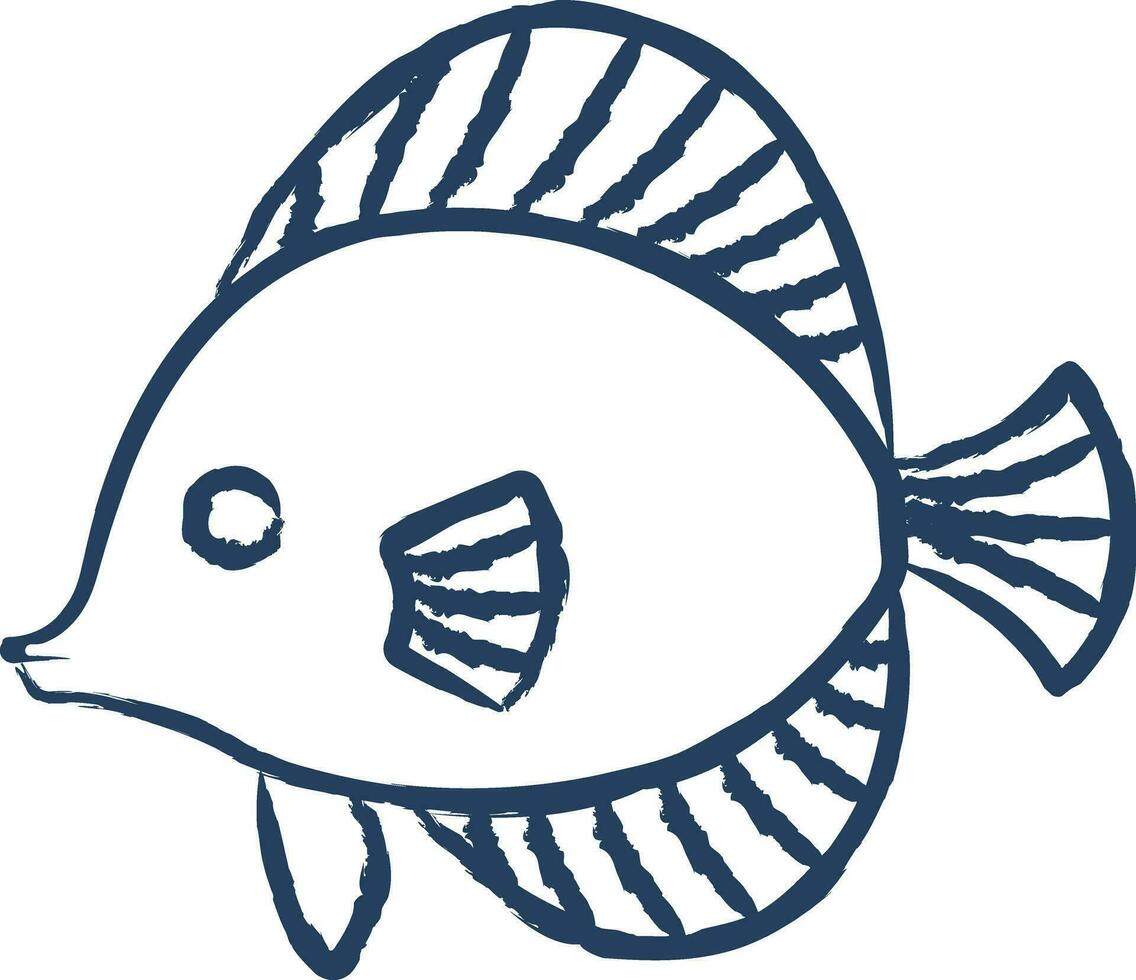 disco peixe mão desenhado vetor ilustração