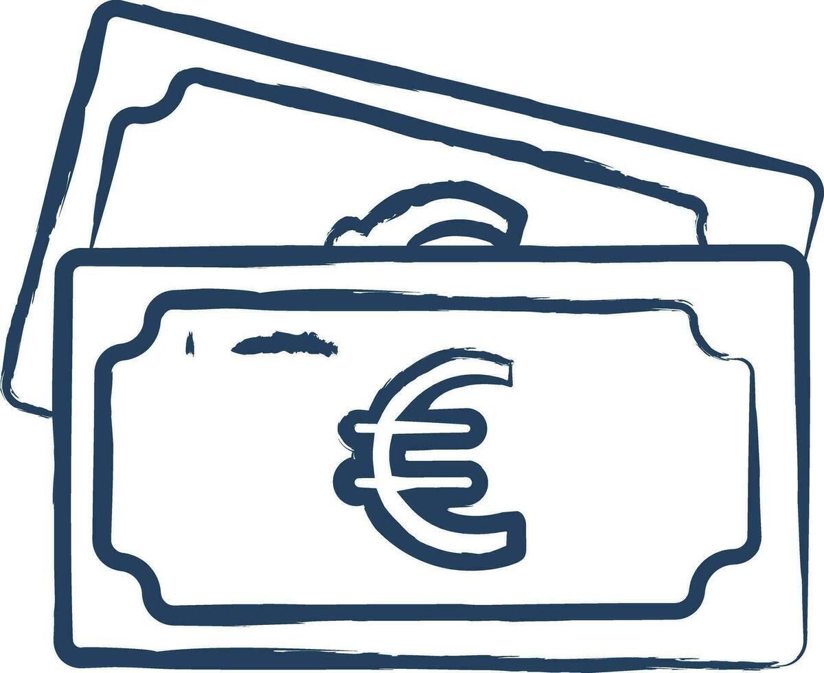 euros mão desenhado vetor ilustração