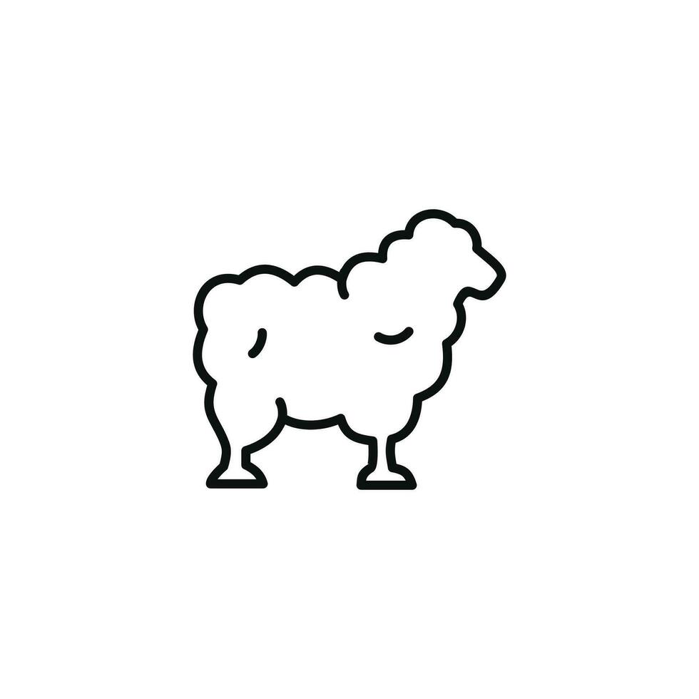 ovelha linha ícone isolado em branco fundo vetor