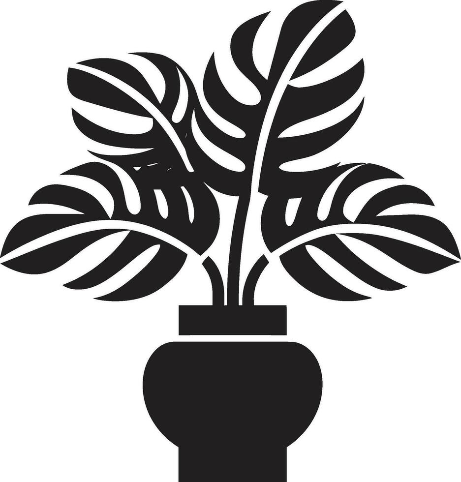 exuberante Panela silhueta majestade monocromático emblema emblemático jardim serenidade vetor logotipo