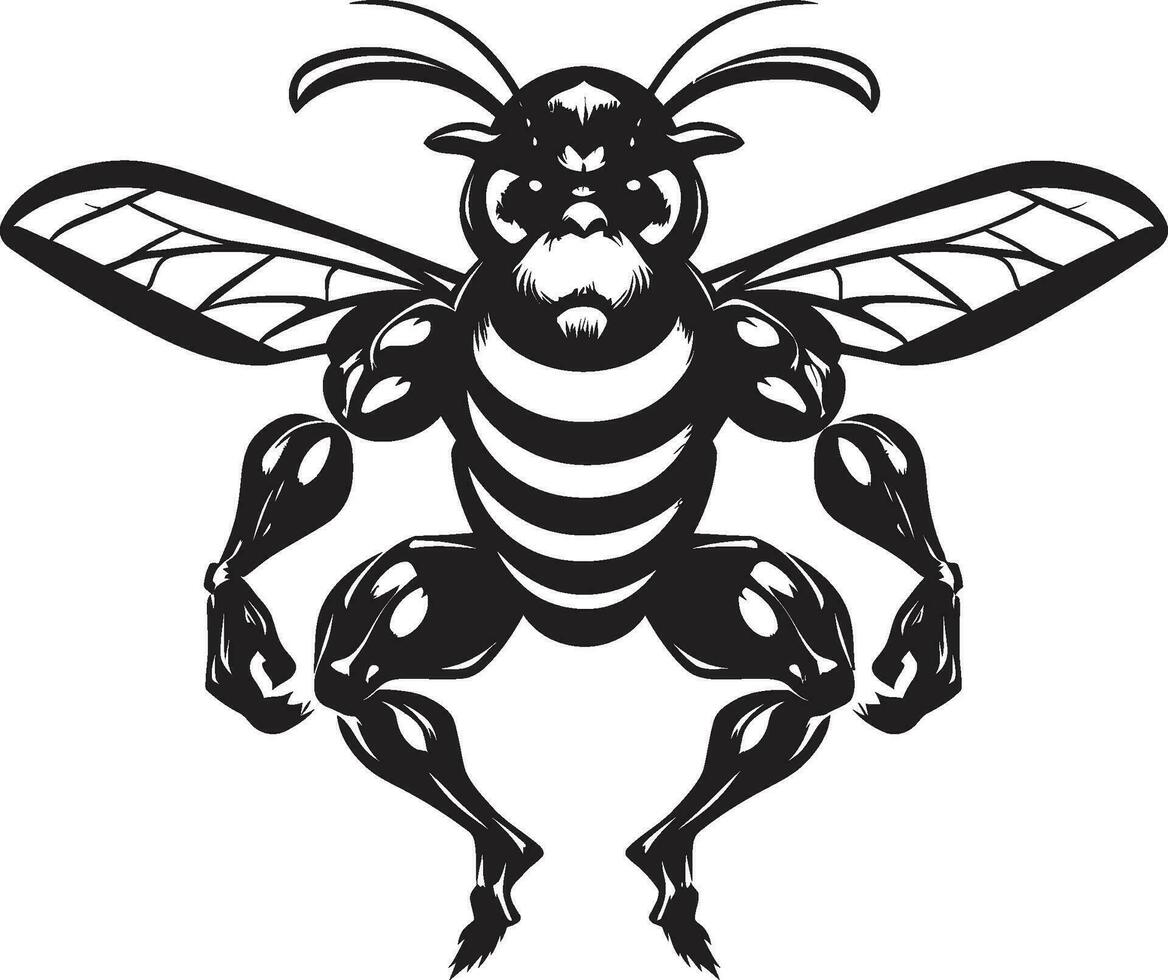 emblema do agressão minimalista vetor símbolo serenidade dentro monocromático muscular vespa Projeto