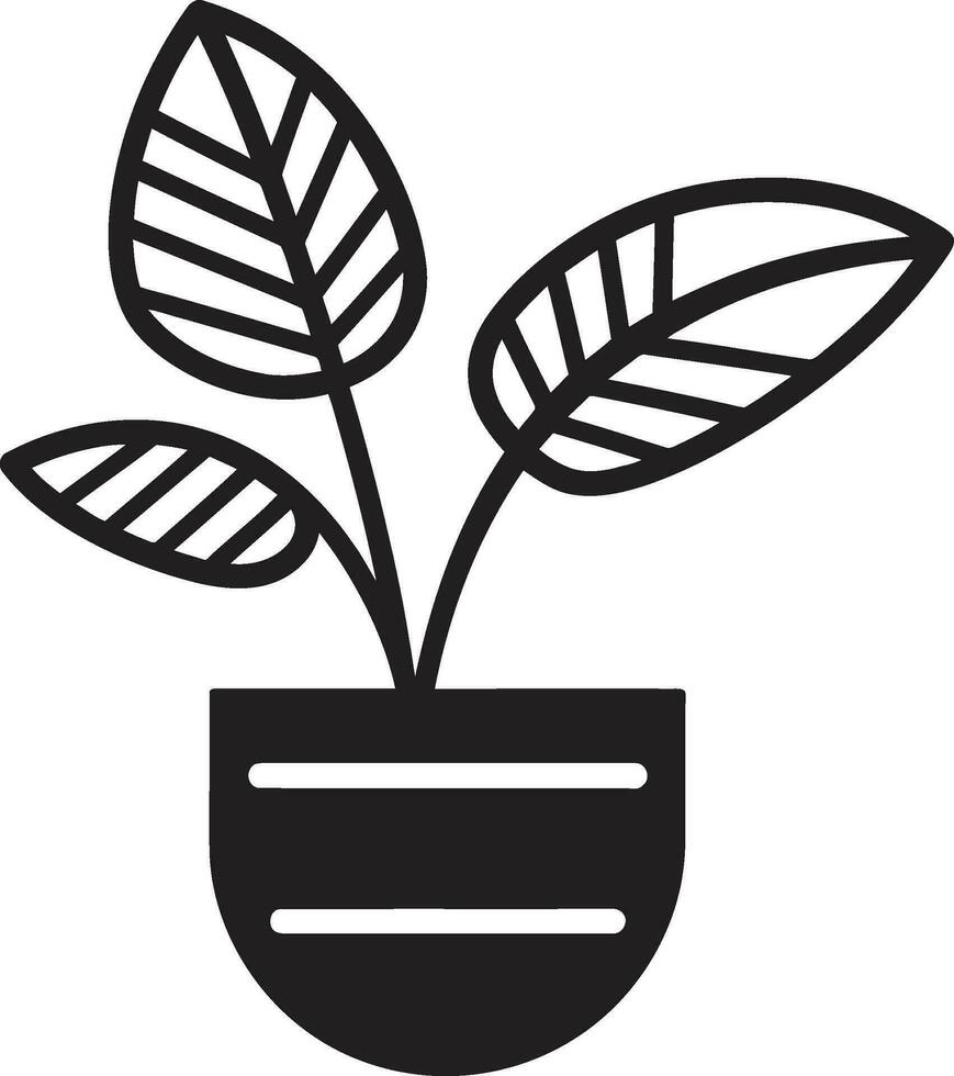 minimalista plantar silhueta monocromático ícone nobre jardim emblema vetor cerâmica Projeto