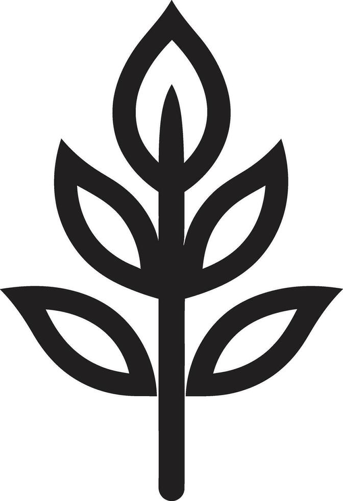 lustroso cerâmica emblema moderno Preto plantar logotipo minimalista verde oásis icônico vetor Panela Projeto