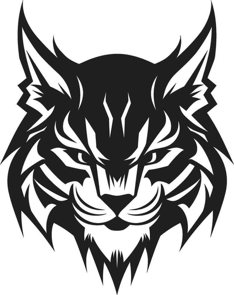 emblemático gato selvagem excelência logotipo símbolo poderoso louva a Deus emblema Preto vetor logotipo