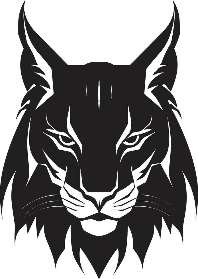 simplista beleza dentro Preto gato selvagem ícone predador silhueta majestade minimalista emblema vetor