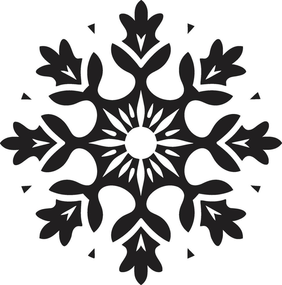 invernos beleza icônico monocromático floco de neve vetor gelado majestade Preto floco de neve logotipo silhueta