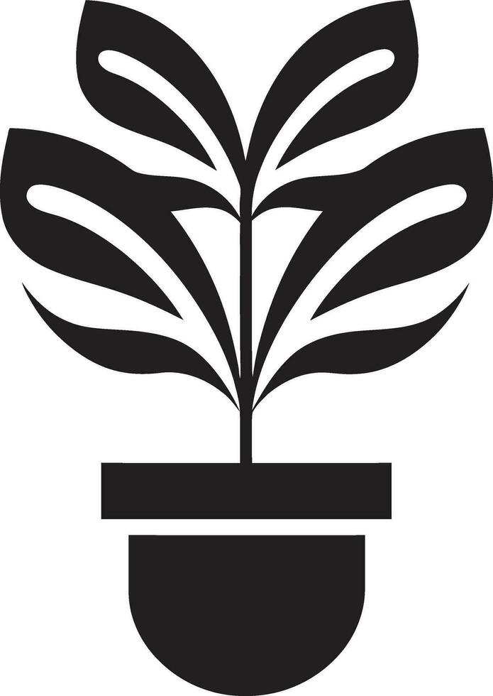 icônico jardim serenidade monocromático logotipo emblema nobre vegetação silhueta Preto vetor emblema