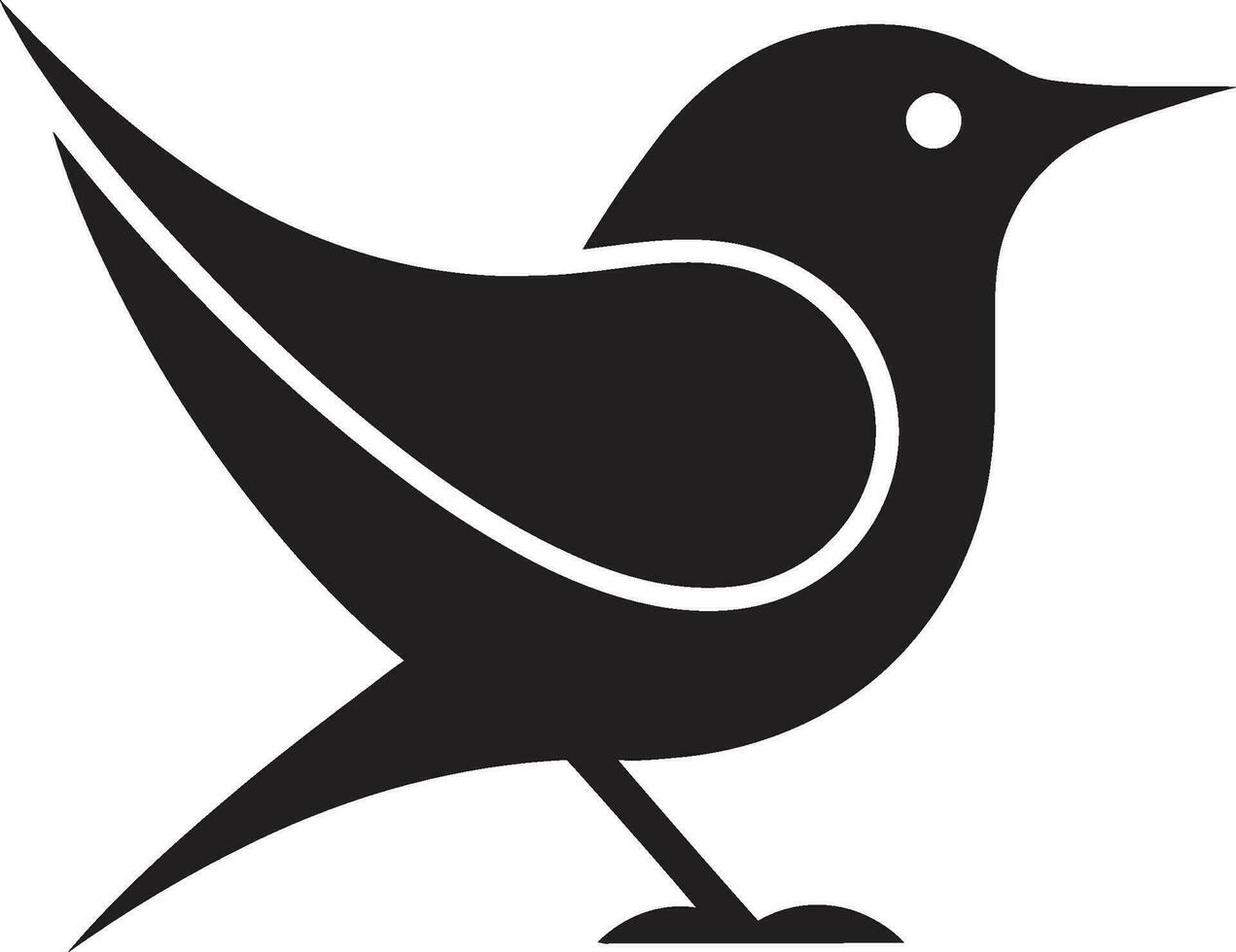 majestoso robin dentro monocromático vetor emblema gracioso pássaro canoro à moda robin pássaro logotipo