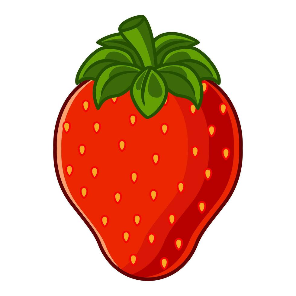 vetor morango fruta desenho animado ícone ilustração. Comida fruta ícone conceito isolado