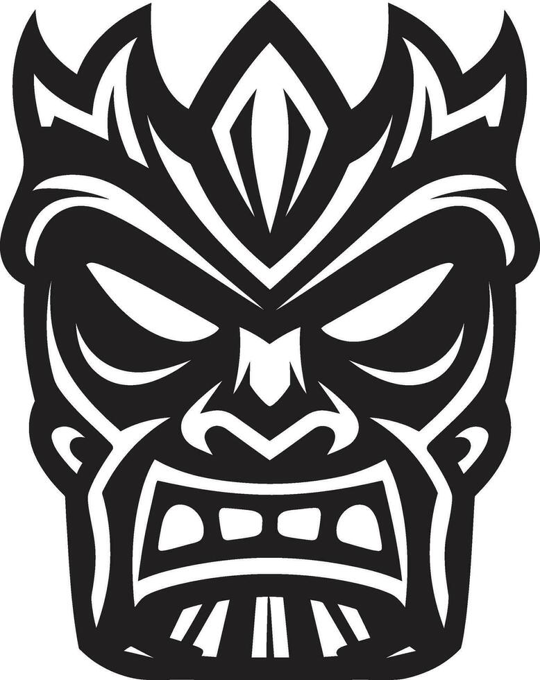 nobre tributo para tradição monocromático tiki símbolo tribal majestade dentro serenidade à moda vetor emblema