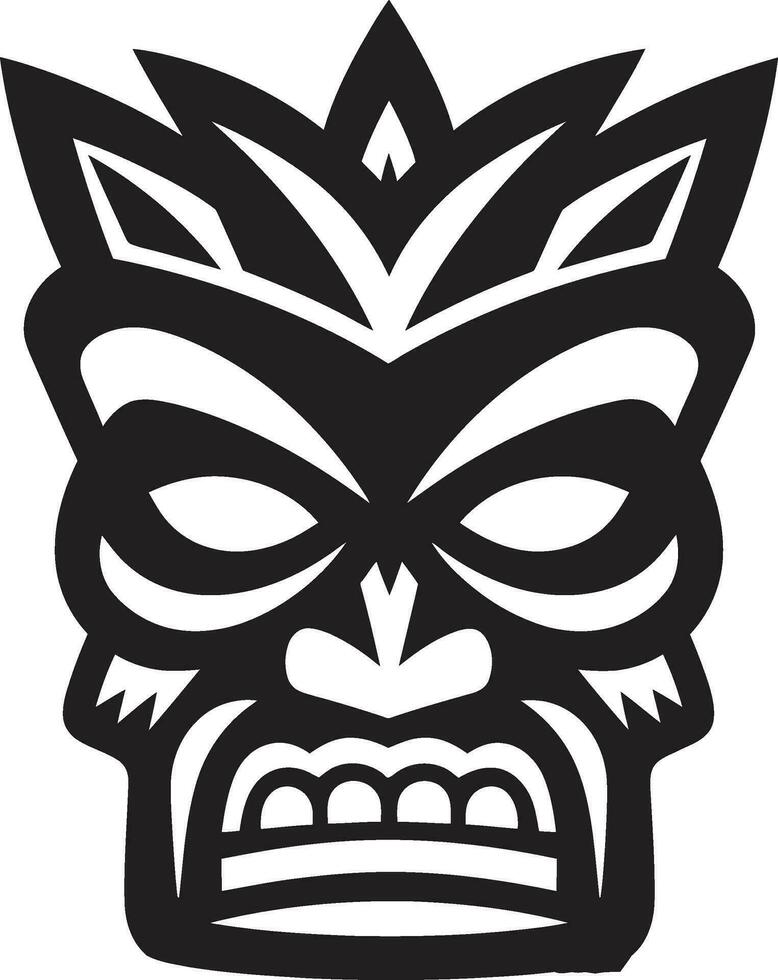 ícone do cultural riqueza tiki vetor logotipo serenata dentro simplicidade Preto tiki mascarar emblema