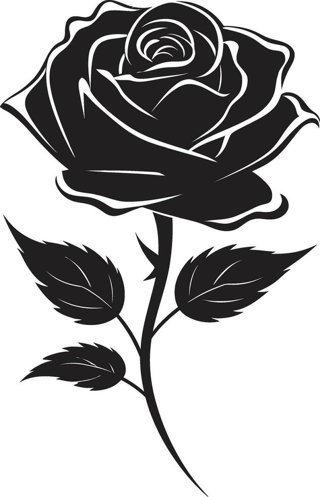 ícone do O amor é majestade vetor flor emblema elegante floco de neve emblema moderno Preto logotipo Projeto