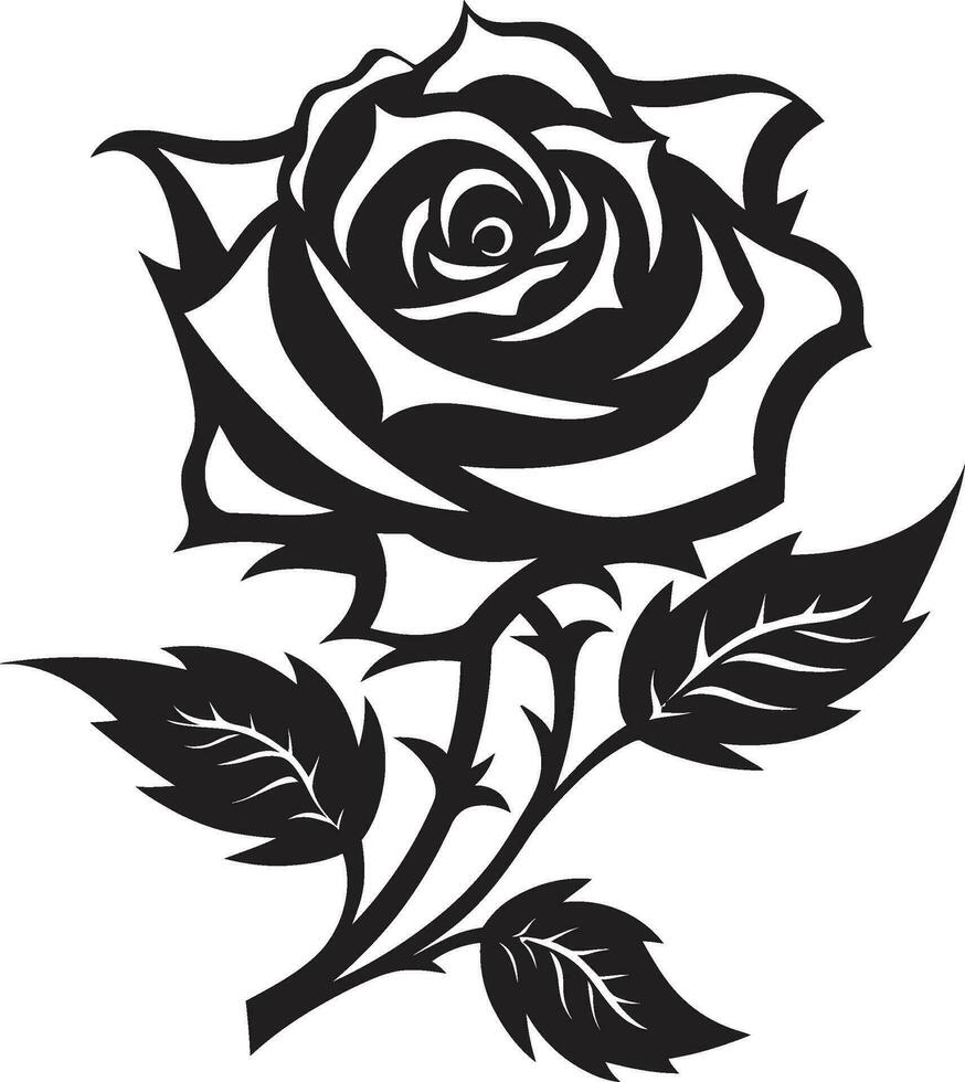 ícone do romance rosa vetor logotipo serenata dentro simplicidade Preto rosa emblema