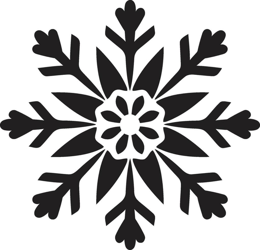 símbolo do gelado deleite monocromático emblema majestoso gelado cristal dentro Preto emblemático Projeto vetor