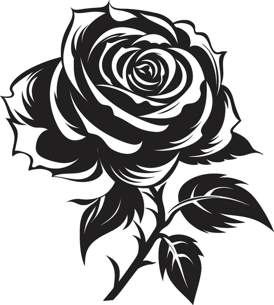 régio flor majestade emblemático Flor emblema serenidade dentro jardim beleza Preto logotipo vetor