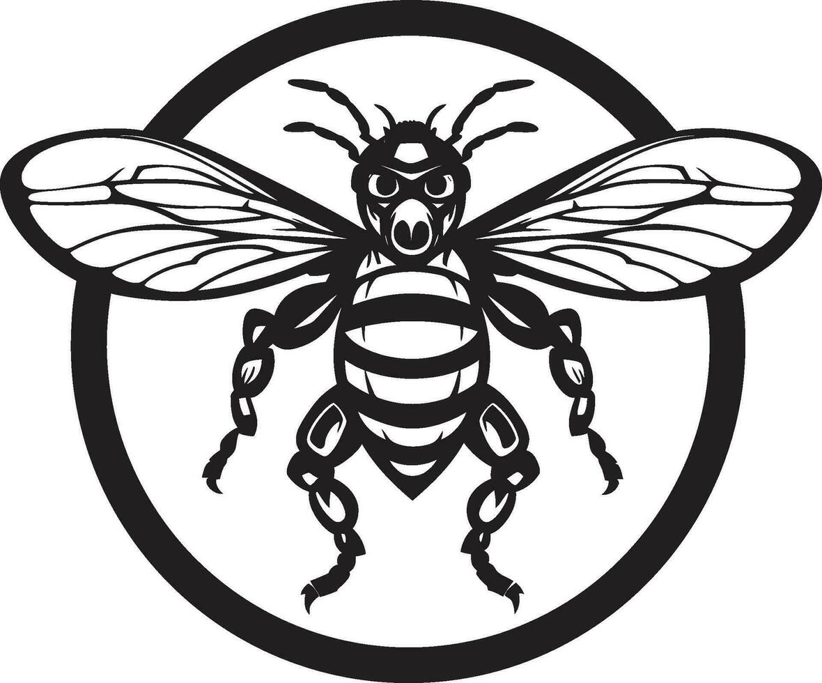 poderoso vespa mascote Preto vetor logotipo feroz inseto ícone icônico emblema Projeto