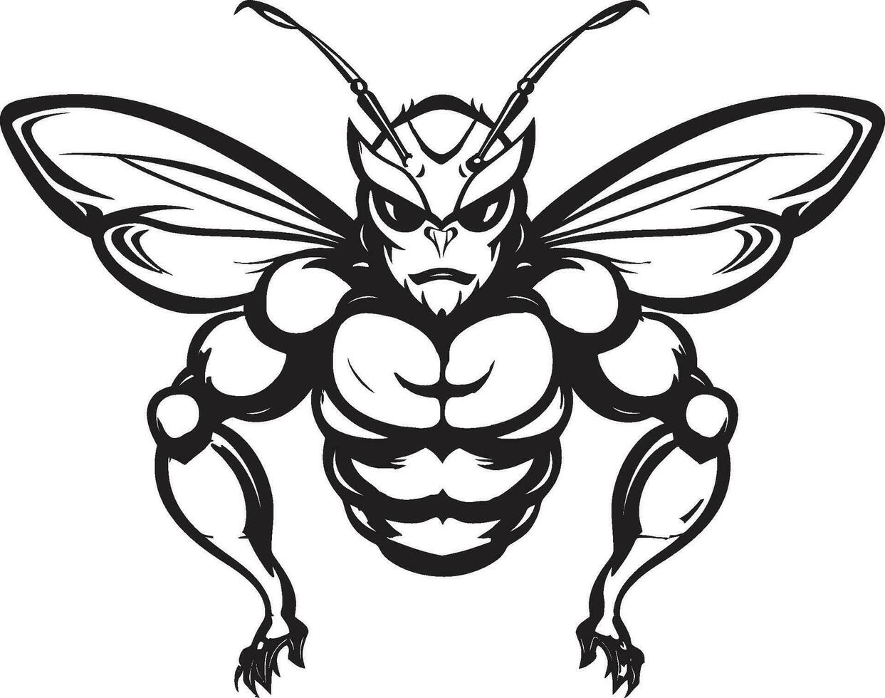 minimalista vespa emblema animais selvagens símbolo serenidade do a predação vespa silhueta ícone vetor